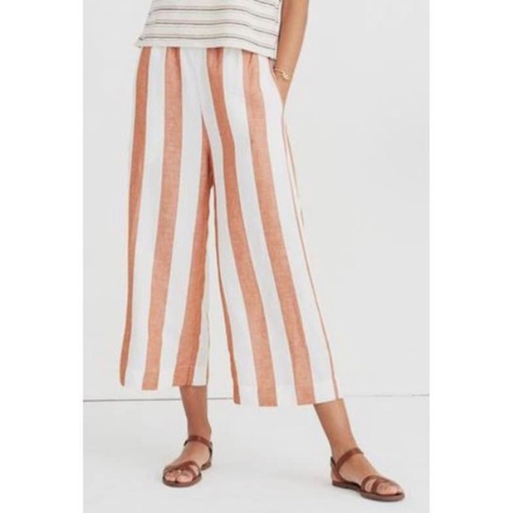 MADEWELL Huston Pull-On Crop Pants Stripe